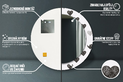 Kulaté zrcadlo s dekorem Abstraktní srdce