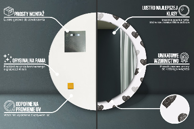Kulaté zrcadlo s dekorem Abstraktní srdce