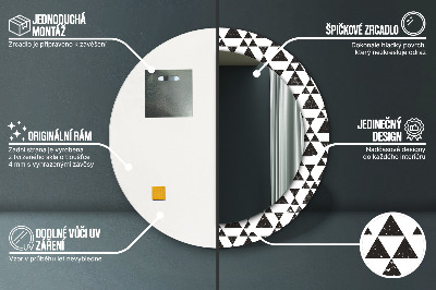 Kulaté dekorativní zrcadlo na zeď Geometrické trojúhelníky