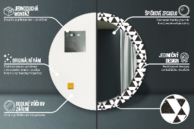 Kulaté dekorativní zrcadlo na zeď Geometrické trojúhelníky