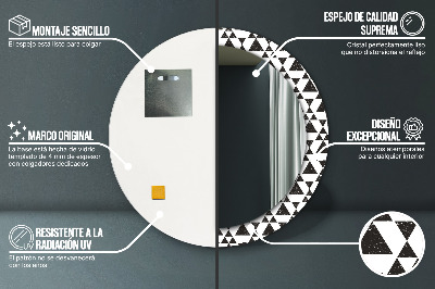 Kulaté dekorativní zrcadlo na zeď Geometrické trojúhelníky