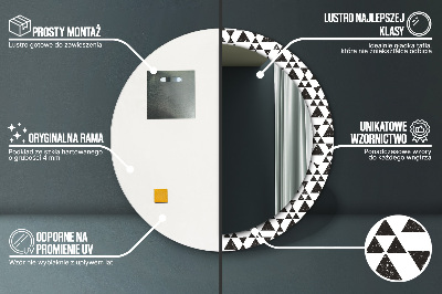 Kulaté dekorativní zrcadlo na zeď Geometrické trojúhelníky