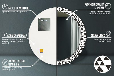 Kulaté dekorativní zrcadlo na zeď Geometrické trojúhelníky