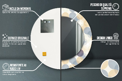 Kulaté dekorativní zrcadlo Geometrická kola