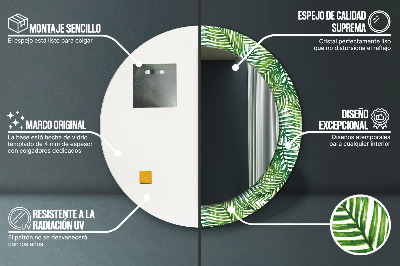 Kulaté dekorativní zrcadlo Tropická dlaň