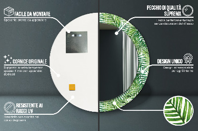 Kulaté dekorativní zrcadlo Tropická dlaň