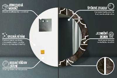 Kulaté dekorativní zrcadlo Starožitné dlaždice