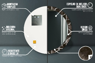 Kulaté dekorativní zrcadlo Starožitné dlaždice