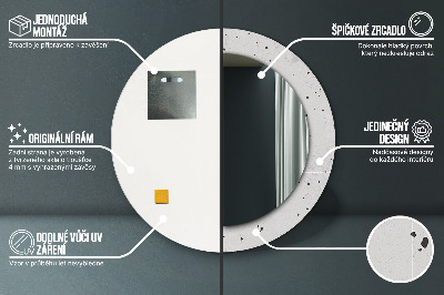 Kulaté dekorativní zrcadlo na zeď Betonová textura