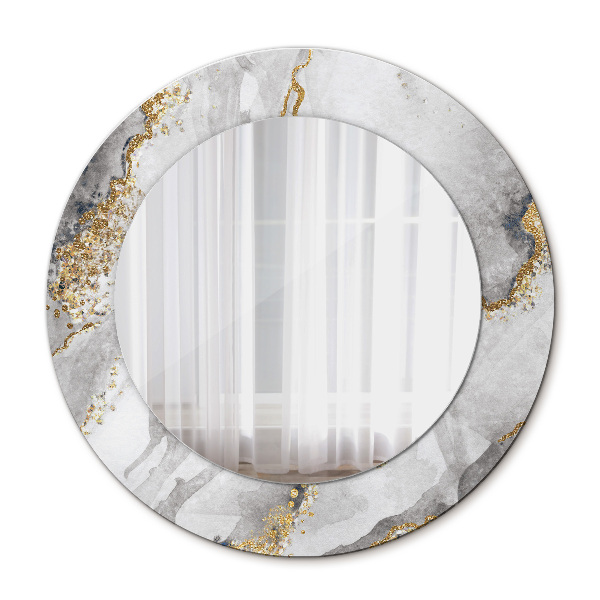 Kulaté zrcadlo s dekorem Bílé mramorové zlato