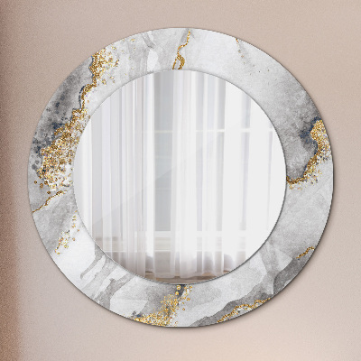 Kulaté zrcadlo s dekorem Bílé mramorové zlato