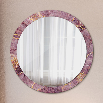 Kulaté dekorativní zrcadlo Mramor s přidáním zlata