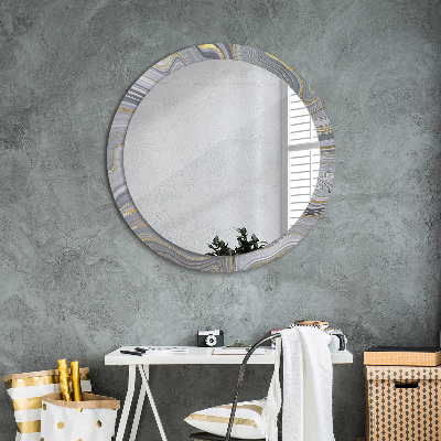 Kulaté dekorativní zrcadlo Šedý mramor