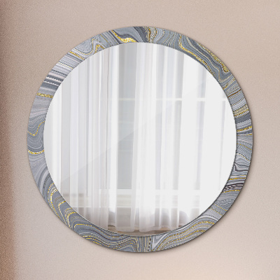 Kulaté dekorativní zrcadlo Šedý mramor