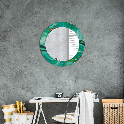 Kulaté dekorativní zrcadlo Achát jaspis marble