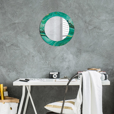 Kulaté dekorativní zrcadlo Achát jaspis marble