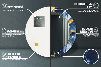 Kulaté dekorativní zrcadlo Moderní mramor