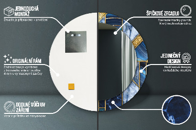 Kulaté dekorativní zrcadlo Moderní mramor