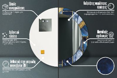 Kulaté dekorativní zrcadlo Moderní mramor