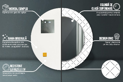 Kulaté dekorativní zrcadlo Příčné čáry
