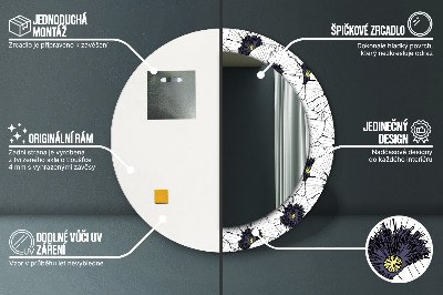 Kulaté dekorativní zrcadlo Složení lineárních květů