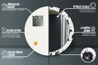 Kulaté dekorativní zrcadlo Složení lineárních květů