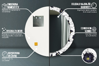 Kulaté dekorativní zrcadlo Složení lineárních květů