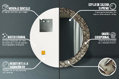 Kulaté zrcadlo s dekorem Textura oceli