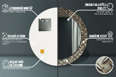 Kulaté zrcadlo s dekorem Textura oceli