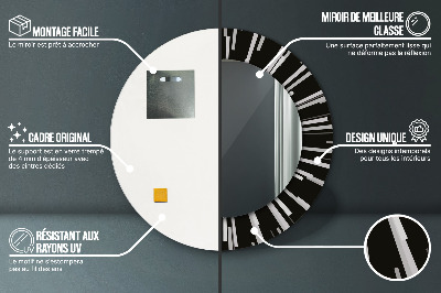 Kulaté dekorativní zrcadlo Radiální složení