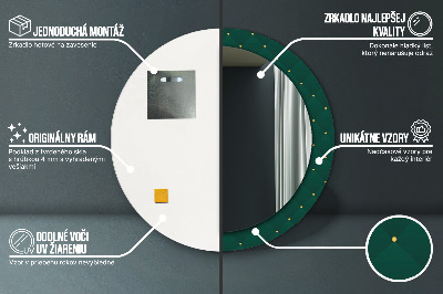 Kulaté zrcadlo s dekorem Zelená luxusní šablona