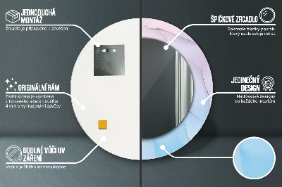 Kulaté dekorativní zrcadlo Moderní mramorová textura