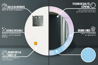 Kulaté dekorativní zrcadlo Moderní mramorová textura