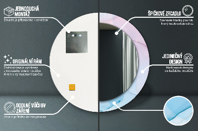 Kulaté dekorativní zrcadlo Moderní mramorová textura