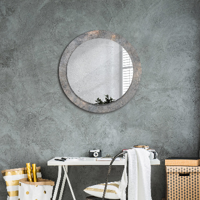 Kulaté dekorativní zrcadlo Vintage beton