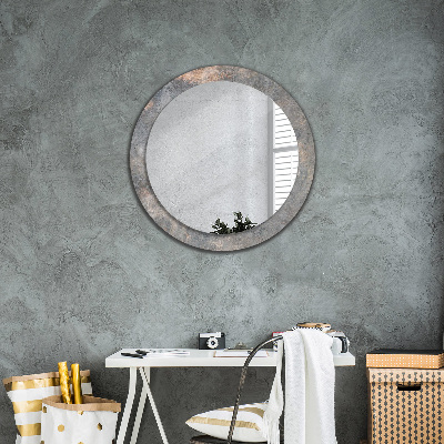 Kulaté dekorativní zrcadlo Vintage beton