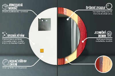 Kulaté zrcadlo tištěný rám Abstraktní obrázek