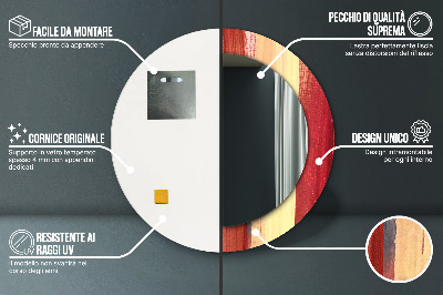 Kulaté zrcadlo tištěný rám Abstraktní obrázek