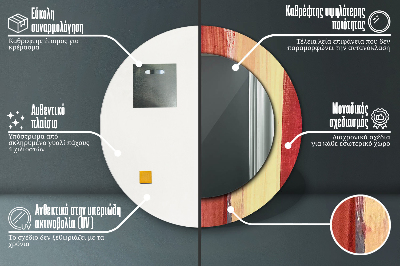 Kulaté zrcadlo tištěný rám Abstraktní obrázek