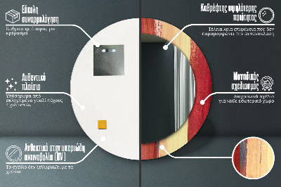 Kulaté zrcadlo tištěný rám Abstraktní obrázek