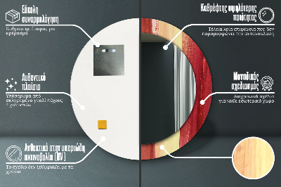 Kulaté zrcadlo tištěný rám Abstraktní obrázek