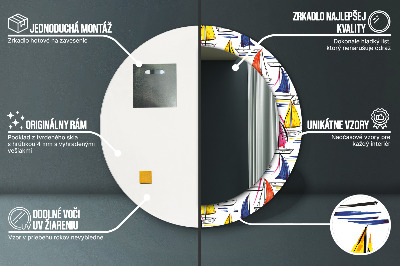 Kulaté dekorativní zrcadlo Łódź na jezeře