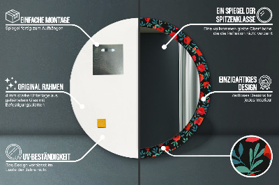 Kulaté dekorativní zrcadlo Červené semeno máku