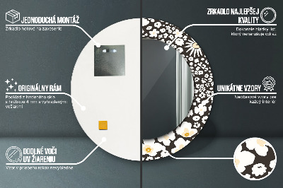 Kulaté dekorativní zrcadlo Stokrotka ivory