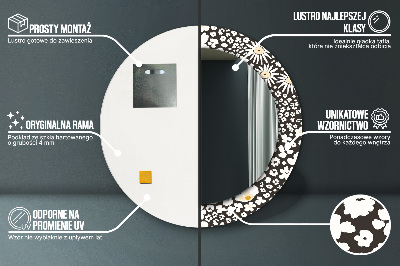 Kulaté dekorativní zrcadlo Stokrotka ivory