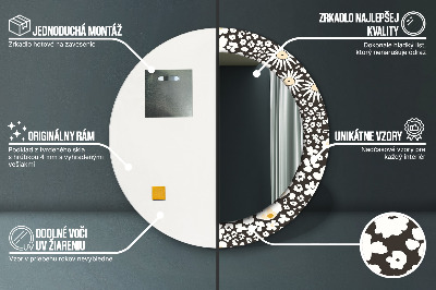 Kulaté dekorativní zrcadlo Stokrotka ivory