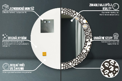 Kulaté dekorativní zrcadlo Stokrotka ivory