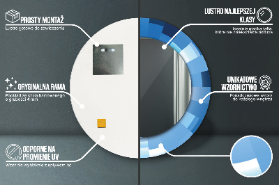 Kulaté dekorativní zrcadlo Modrý abstrakt