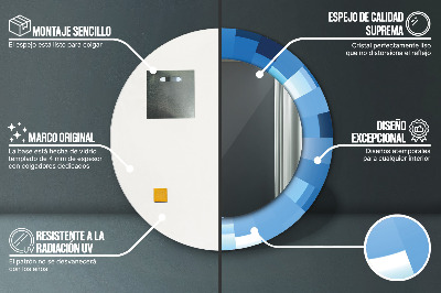 Kulaté dekorativní zrcadlo Modrý abstrakt