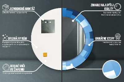 Kulaté dekorativní zrcadlo Modrý abstrakt